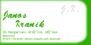 janos kranik business card